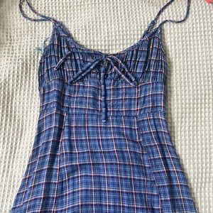urban outfitters plaid print mini dress